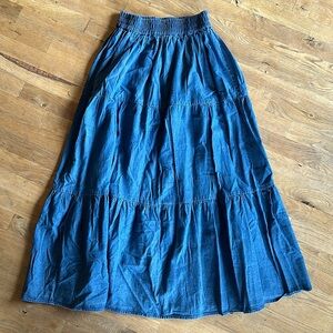 Cumberland Outfitters Western denim tiered skirt